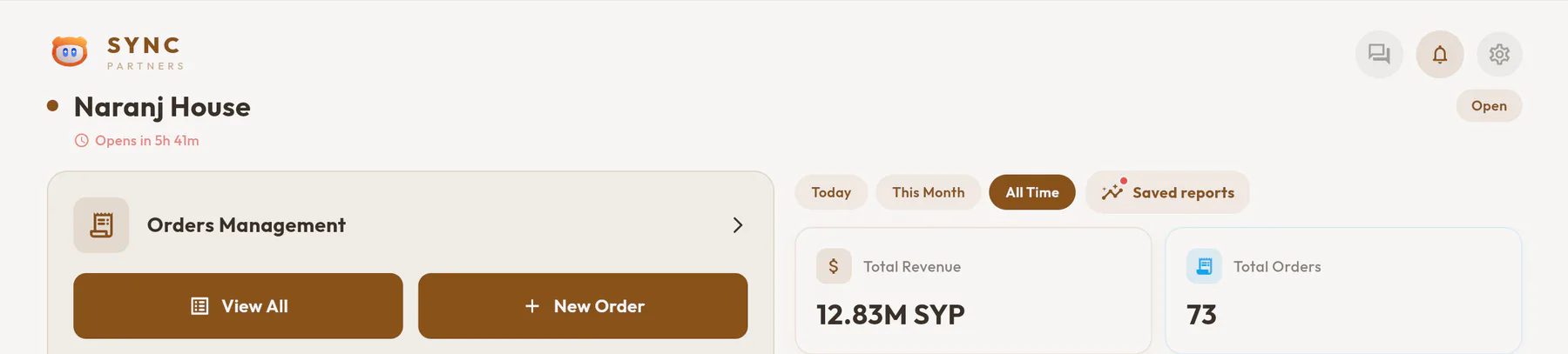 Illustrative Sync desktop operations dashboard
